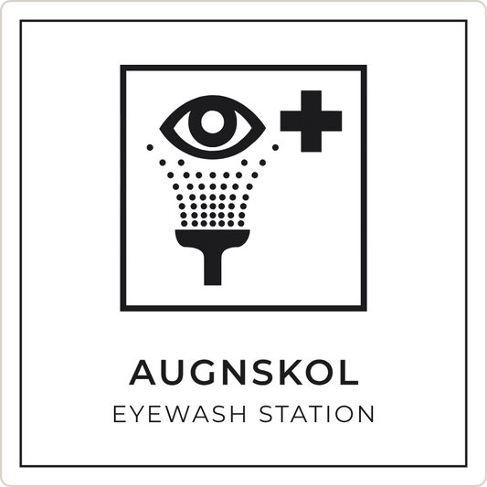 Augnskol - neyðarskilti, hvítt