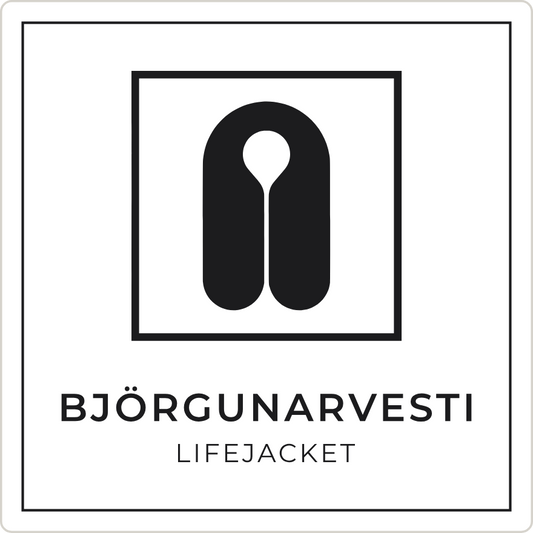 Björgunarvesti - neyðarskilti, hvítt
