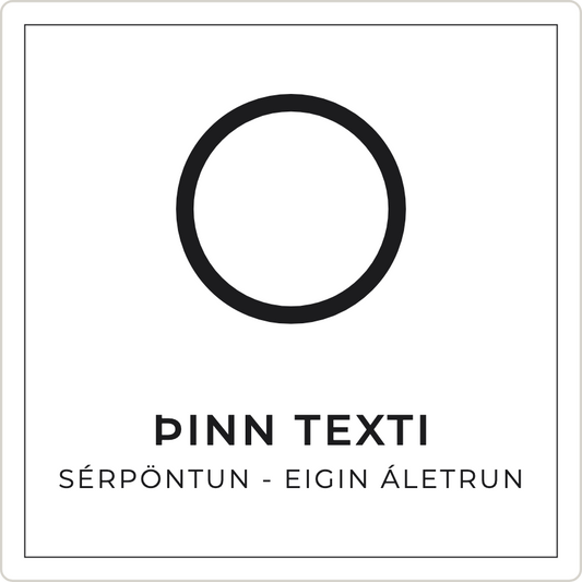 Boðskilti - eigin texti, hvítt