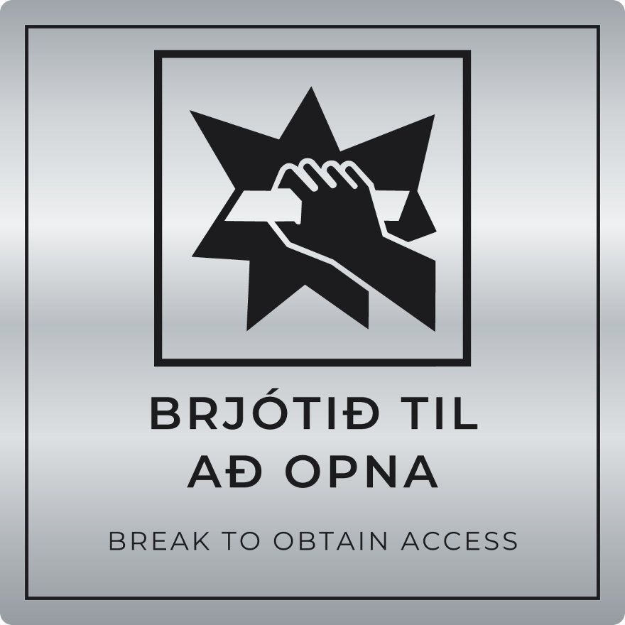 Brjótið til að opna - neyðarskilti, silfur