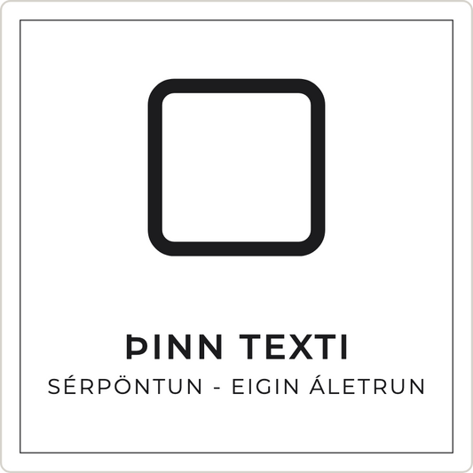Brunaskilti - eigin texti, hvítt
