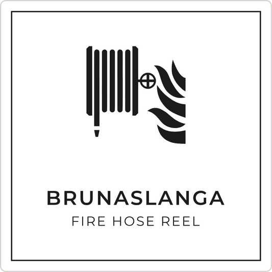 Brunaslanga - brunaskilti, hvítt