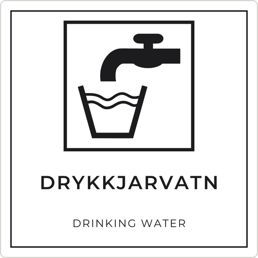 Drykkjarvatn - neyðarskilti, hvítt