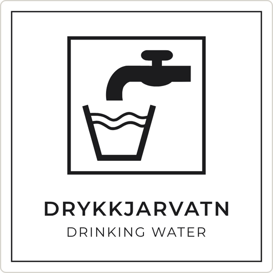 Drykkjarvatn - neyðarskilti, hvítt