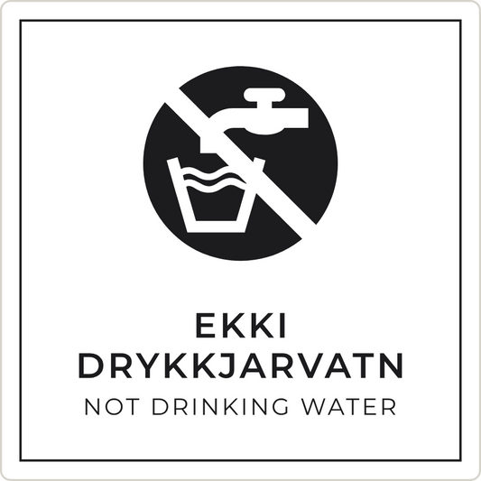 Ekki drykkjarvatn - bannskilti, hvítt
