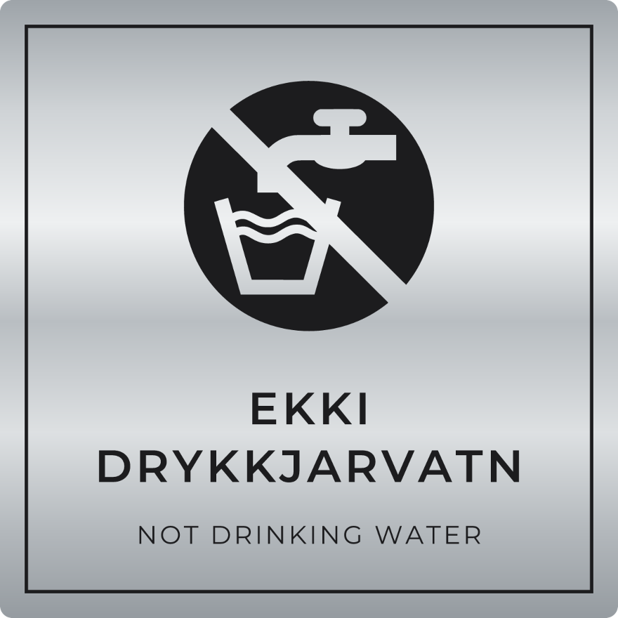 Ekki drykkjarvatn - bannskilti, silfur