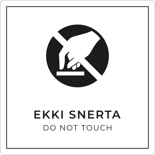 Ekki snerta - bannskilti, hvítt