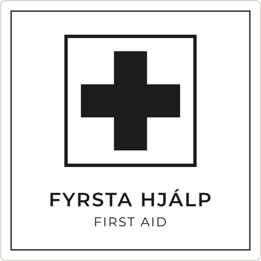 Fyrsta hjálp - neyðarskilti, hvítt
