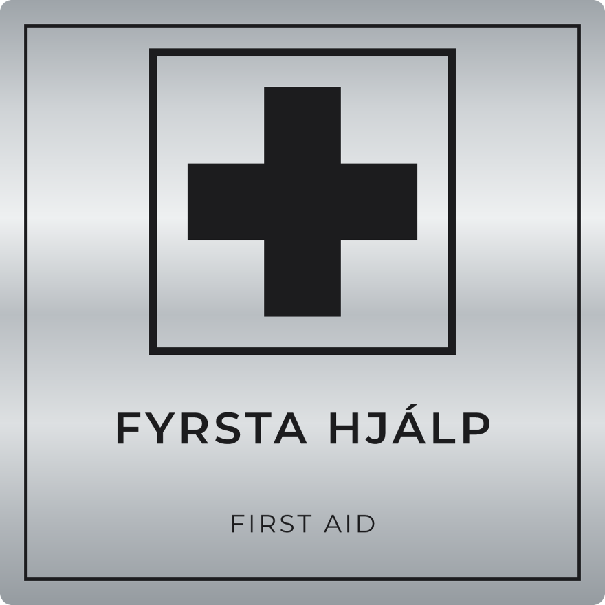 Fyrsta hjálp - neyðarskilti, silfur