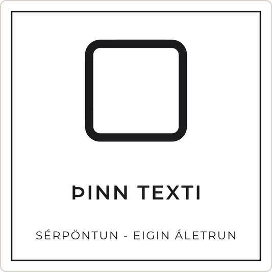 Neyðarskilti - eigin texti, hvítt