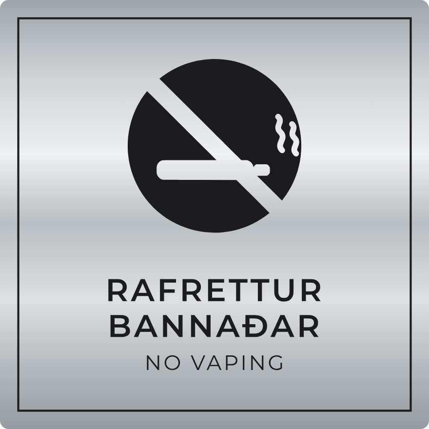 Rafrettur bannaðar - bannskilti, silfur
