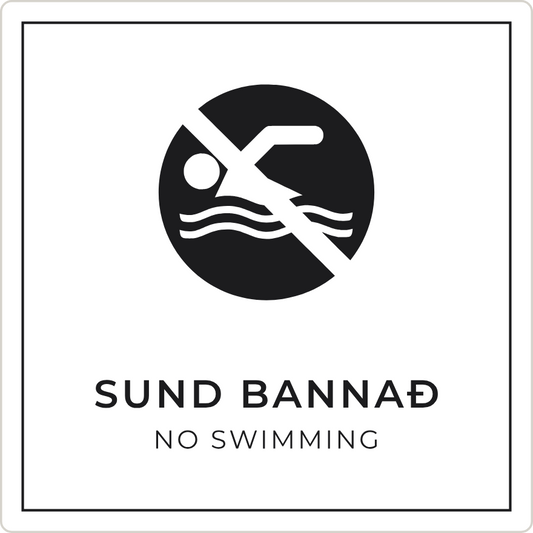 Sund bannað - bannskilti, hvítt