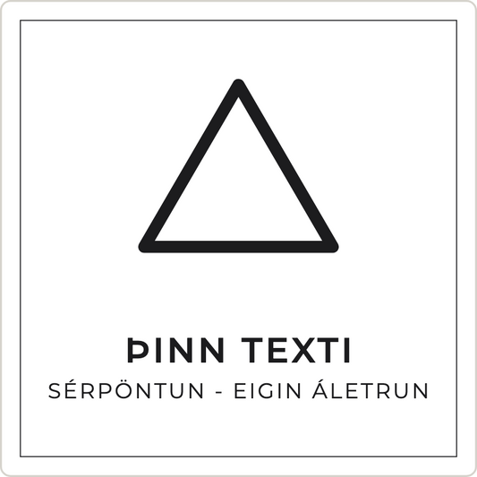 Viðvörunarskilti - eigin texti, hvítt