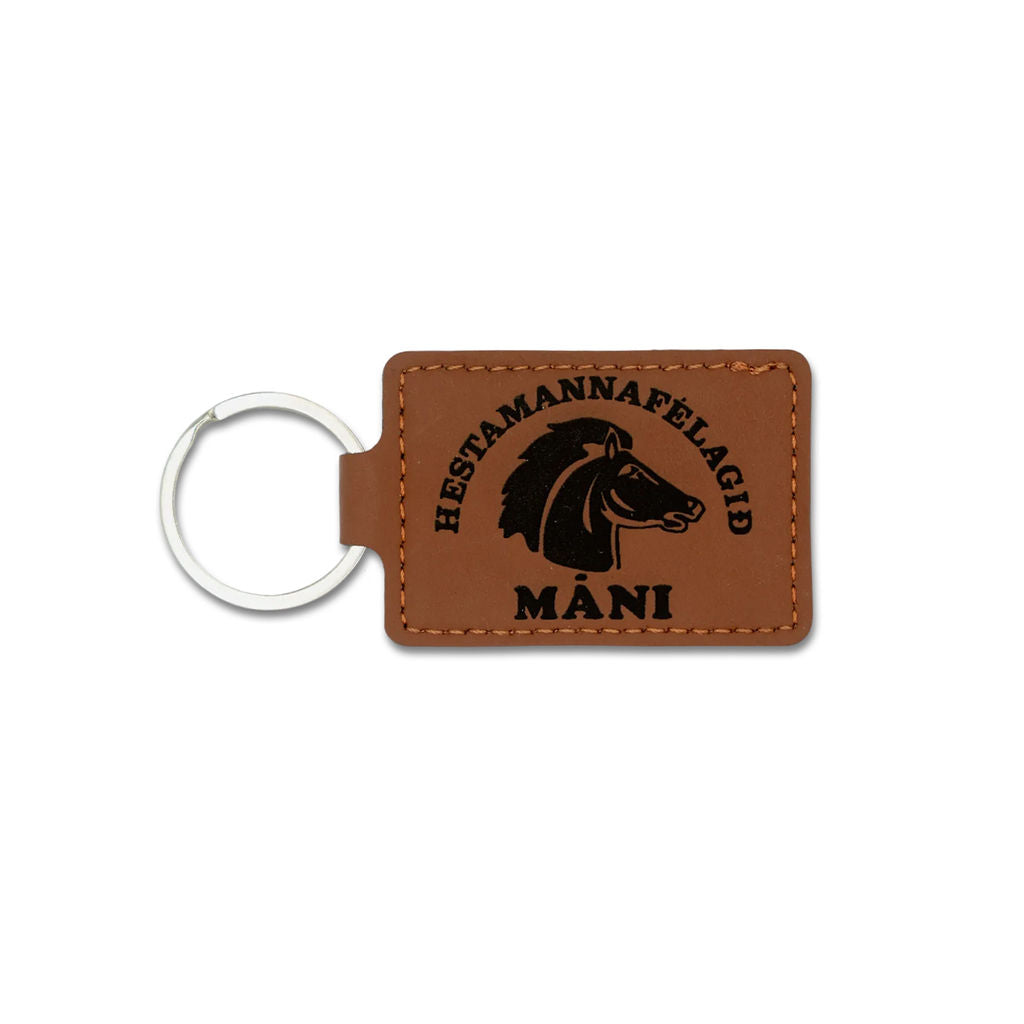 Lyklakippa-ledur-ferhyrnt-logo-hestamannafelagid