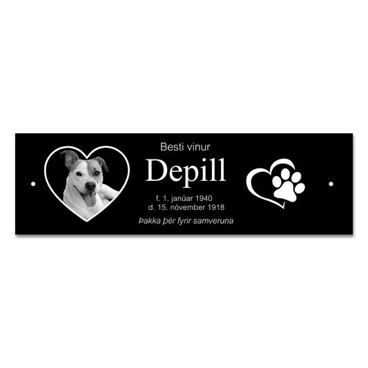 Skilti-a-kross-hunda-svart-al-mynd-hjarta-loppa