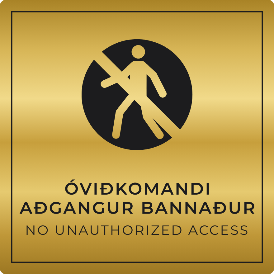 Óviðkomandi aðgangur bannaður - bannskilti, gull