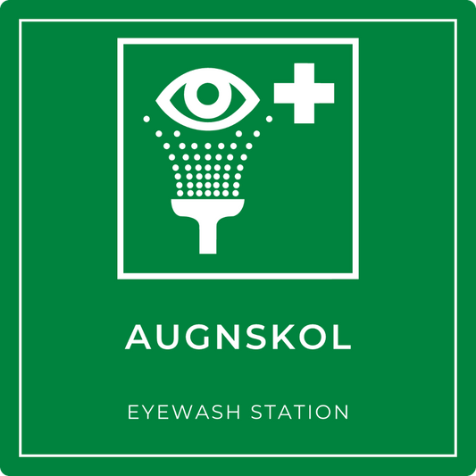 Augnskol - neyðarskilti, grænt