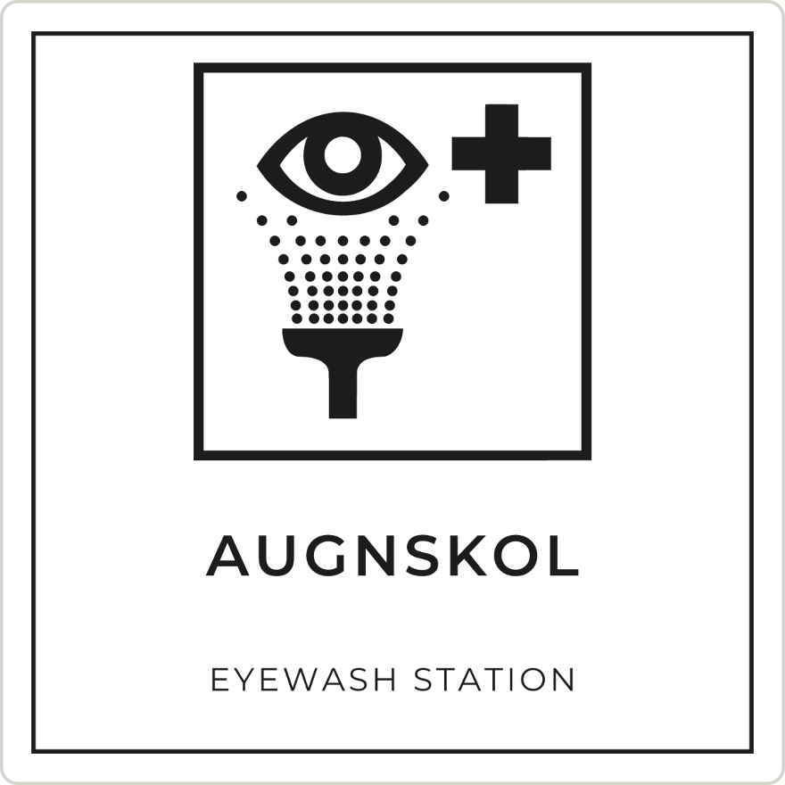 Augnskol - neyðarskilti, hvítt