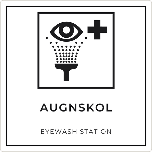 Augnskol - neyðarskilti, hvítt