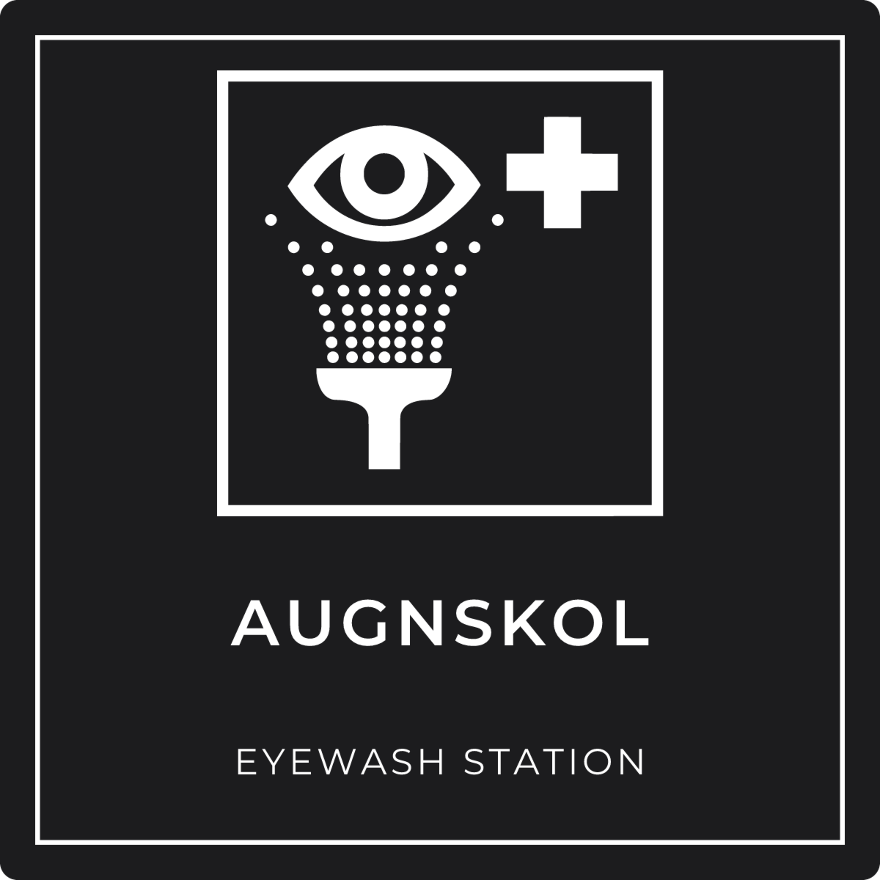 Augnskol - neyðarskilti, svart