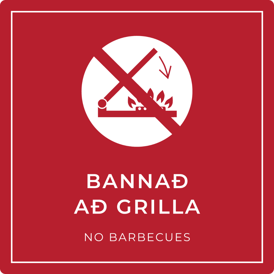 Bannað að grilla - bannskilti, rautt