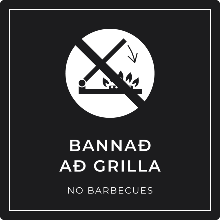Bannað að grilla - bannskilti, svart