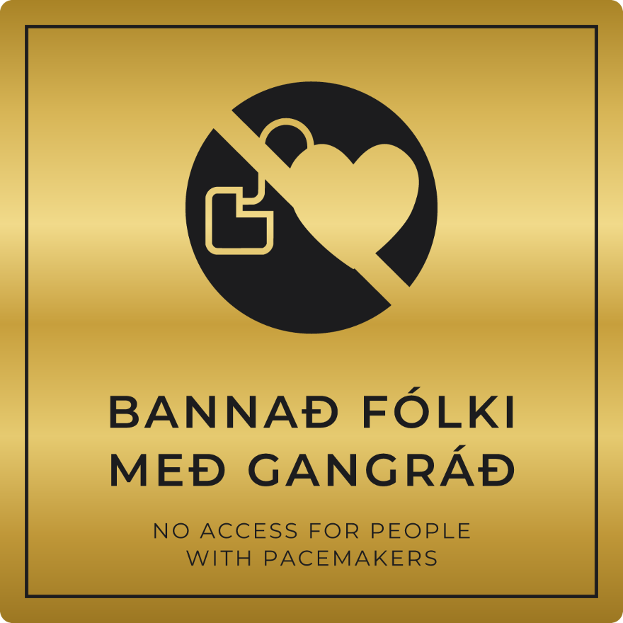 Bannað fólki með gangráð - bannskilti, gull