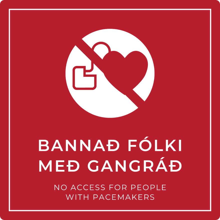 Bannað fólki með gangráð - bannskilti, rautt