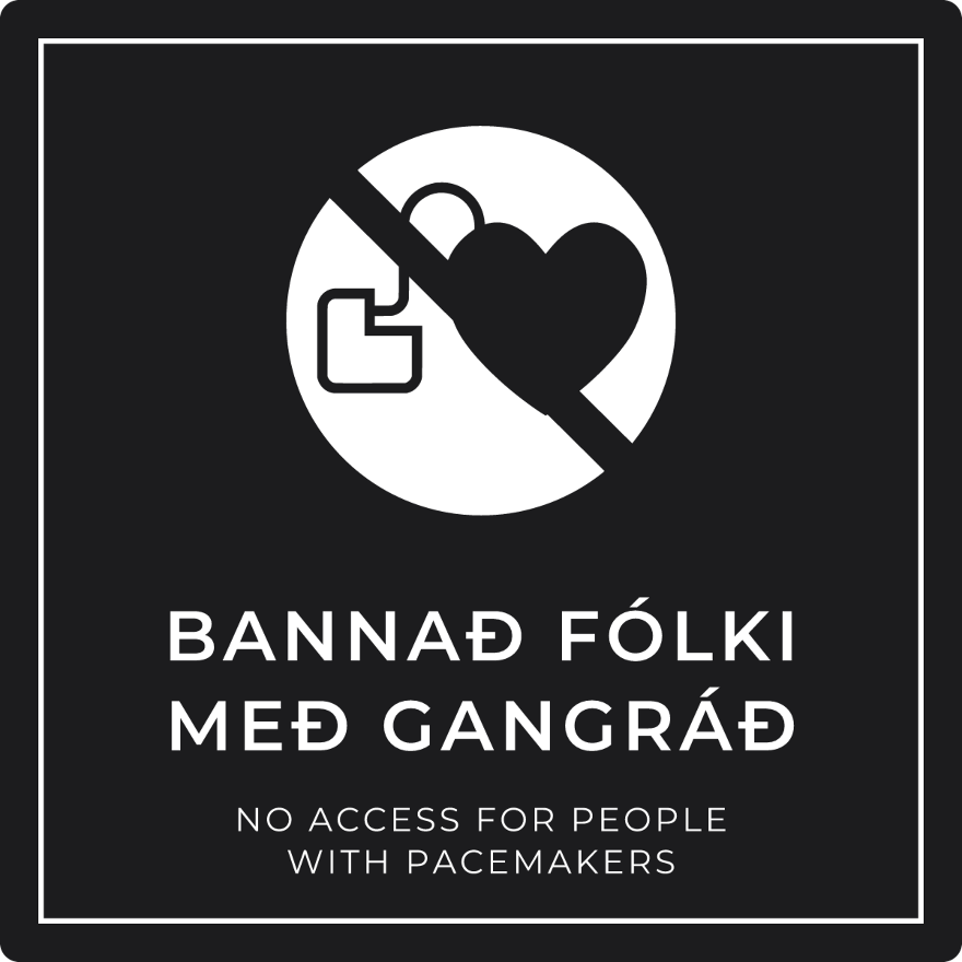Bannað fólki með gangráð - bannskilti, svart