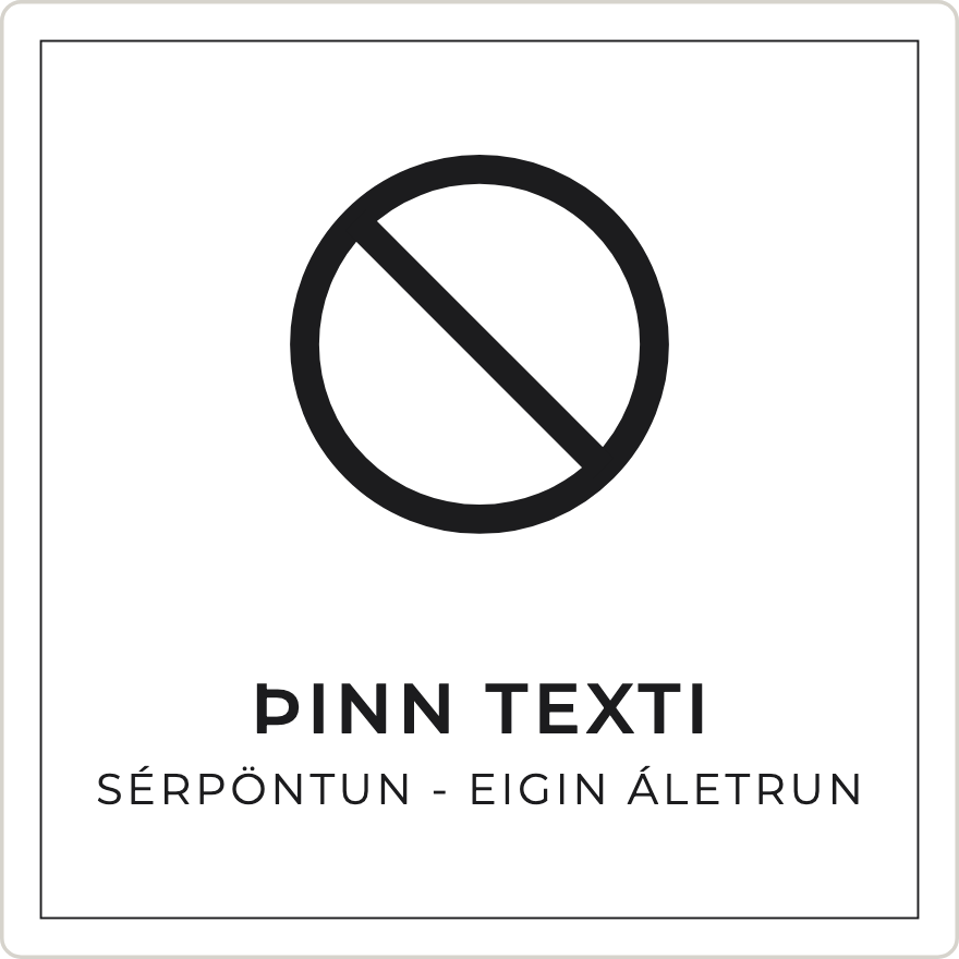 Bannskilti - eigin texti, hvítt