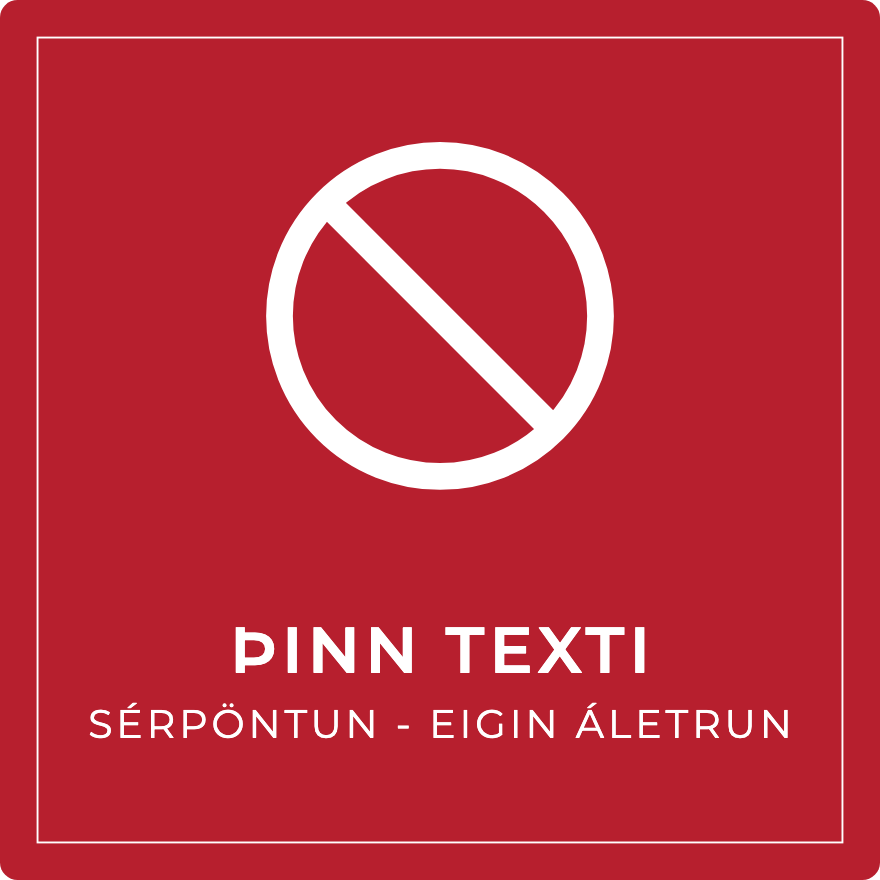Bannskilti - eigin texti, rautt