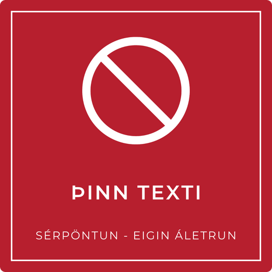 Bannskilti - eigin texti, rautt