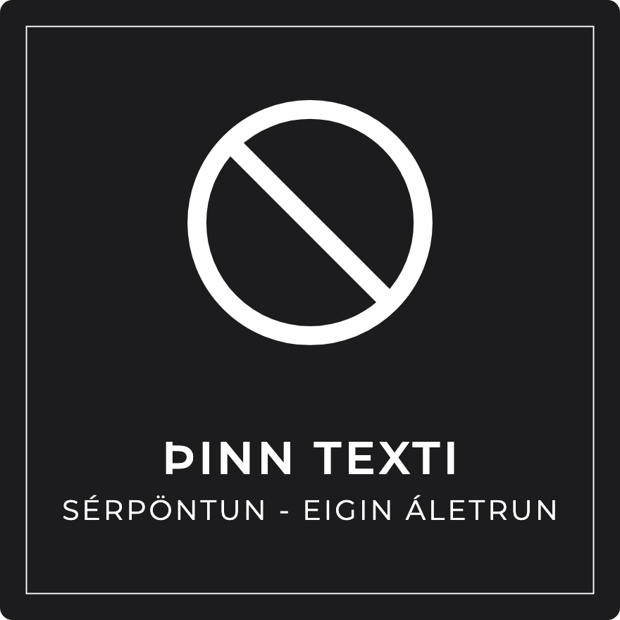 Bannskilti - eigin texti, svart