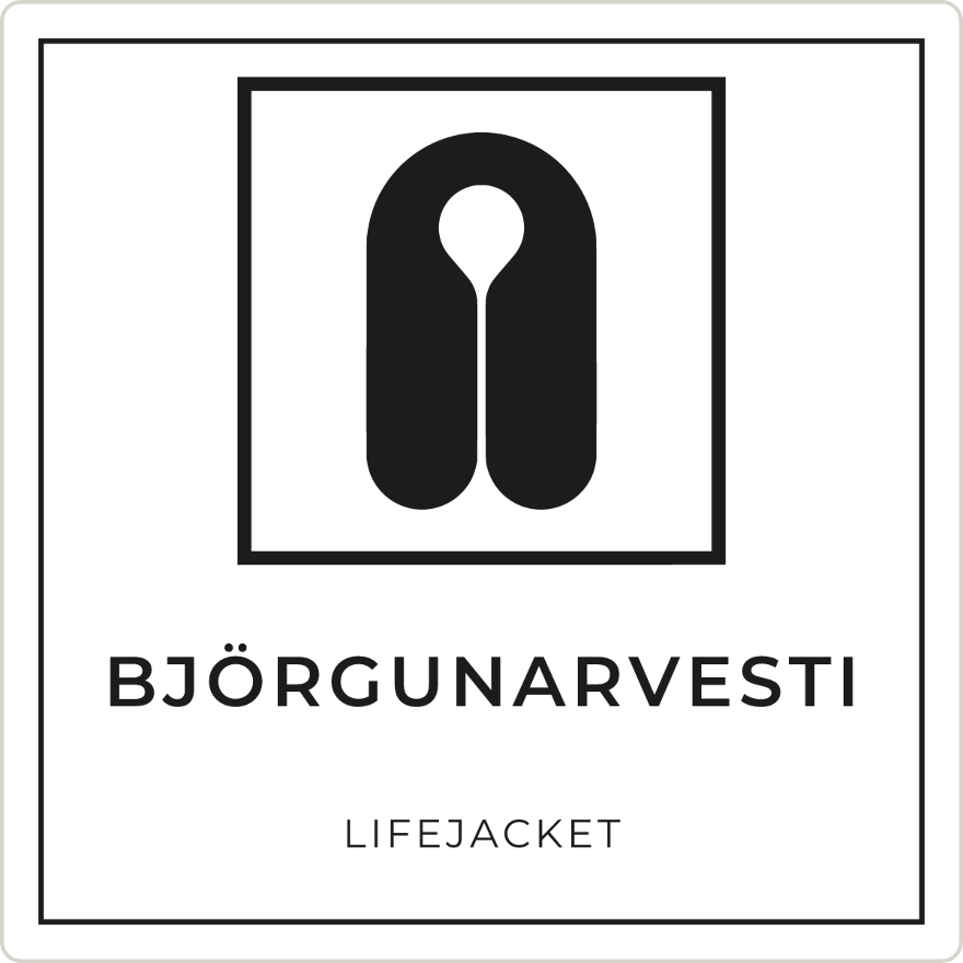 Björgunarvesti - neyðarskilti, hvítt