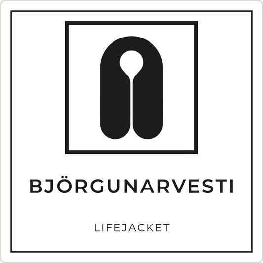 Björgunarvesti - neyðarskilti, hvítt