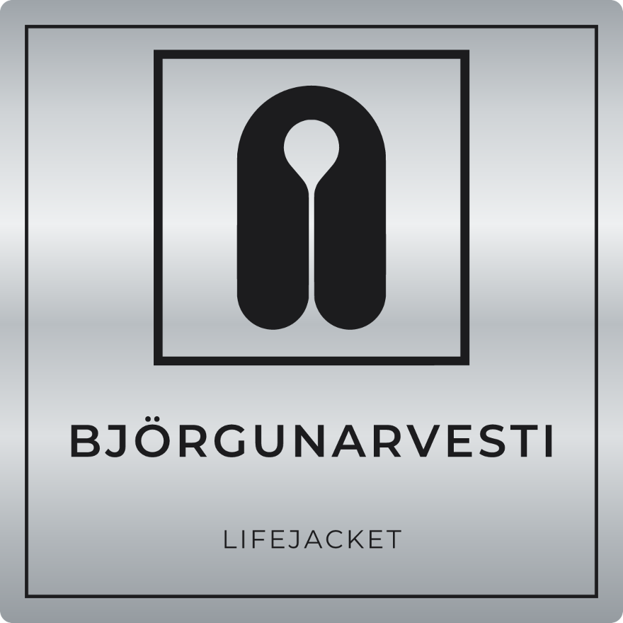Björgunarvesti - neyðarskilti, silfur