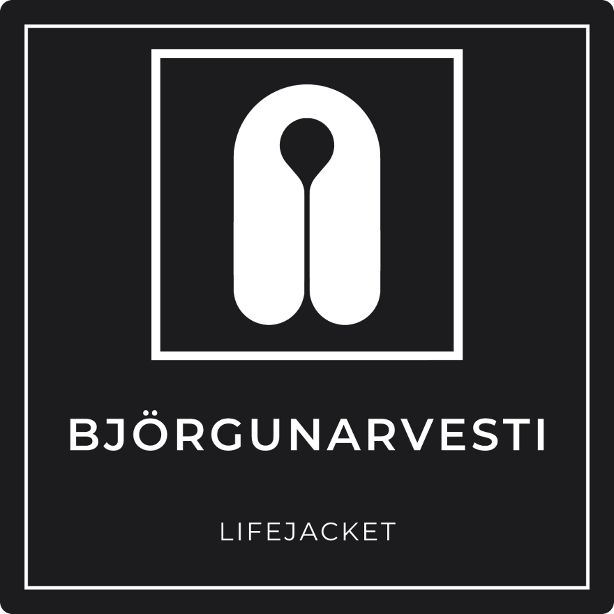 Björgunarvesti - neyðarskilti, svart