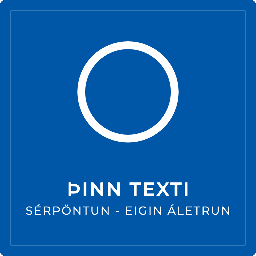 Boðskilti - eigin texti, blátt
