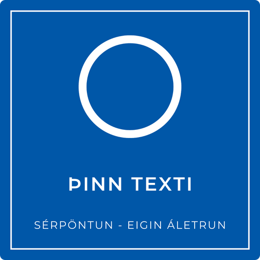 Boðskilti - eigin texti, blátt