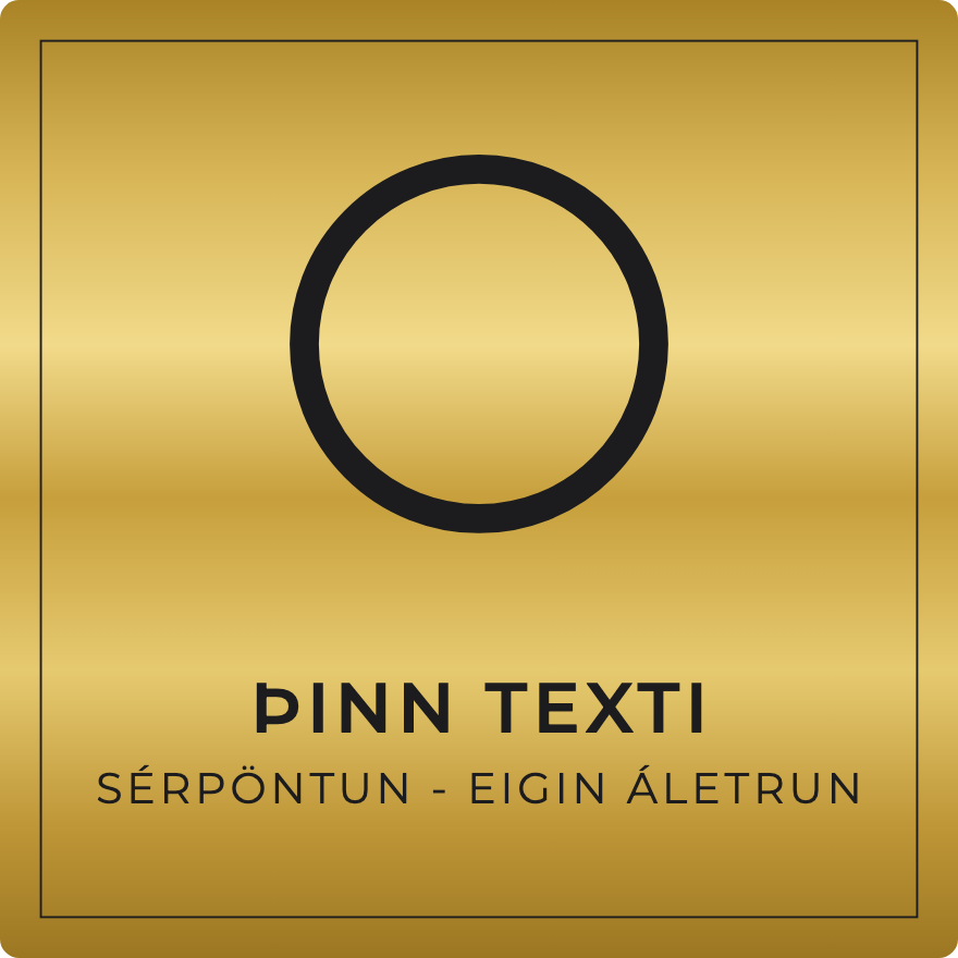 Boðskilti - eigin texti, gull