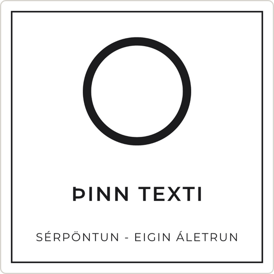 Boðskilti - eigin texti, hvítt