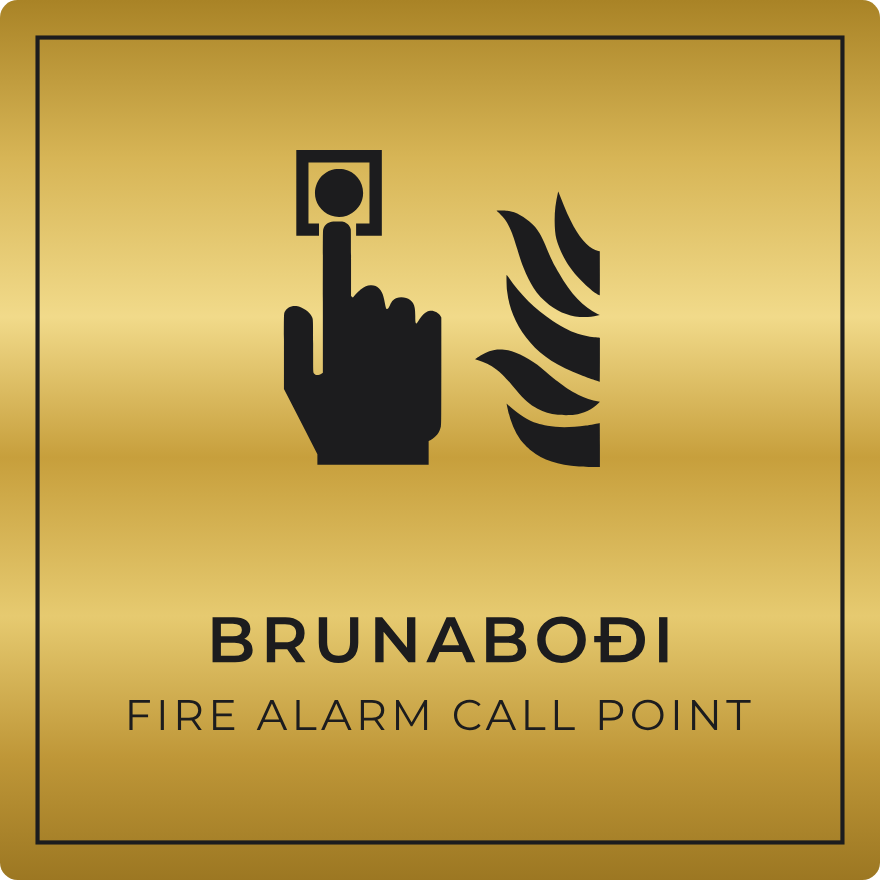 Brunaboði - brunaskilti, gull