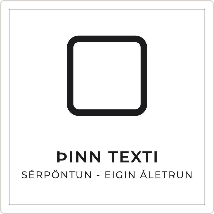 Brunaskilti - eigin texti, hvítt