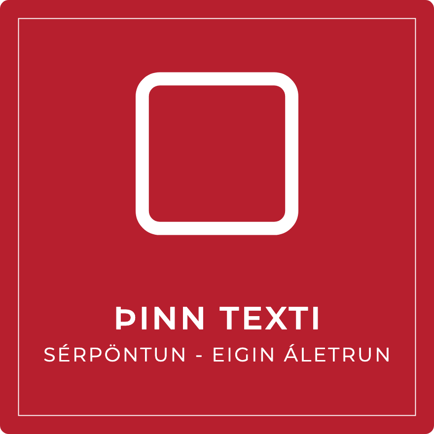 Brunaskilti - eigin texti, rautt