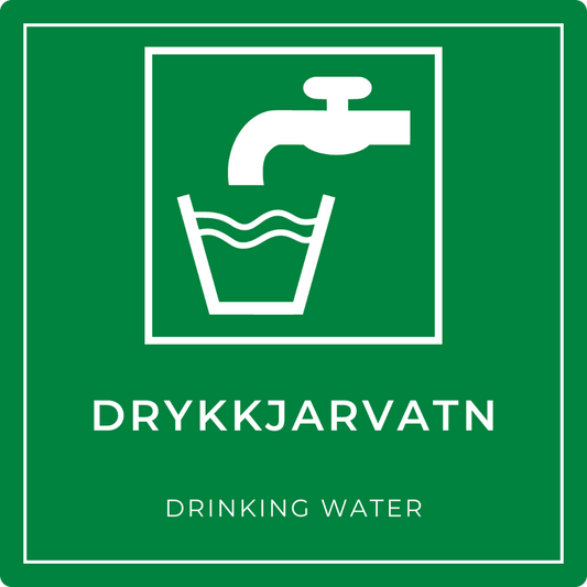 Drykkjarvatn - neyðarskilti, grænt