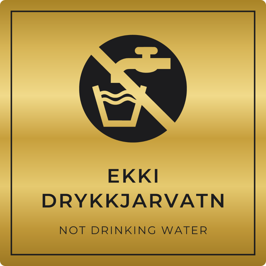 Ekki drykkjarvatn - bannskilti, gull