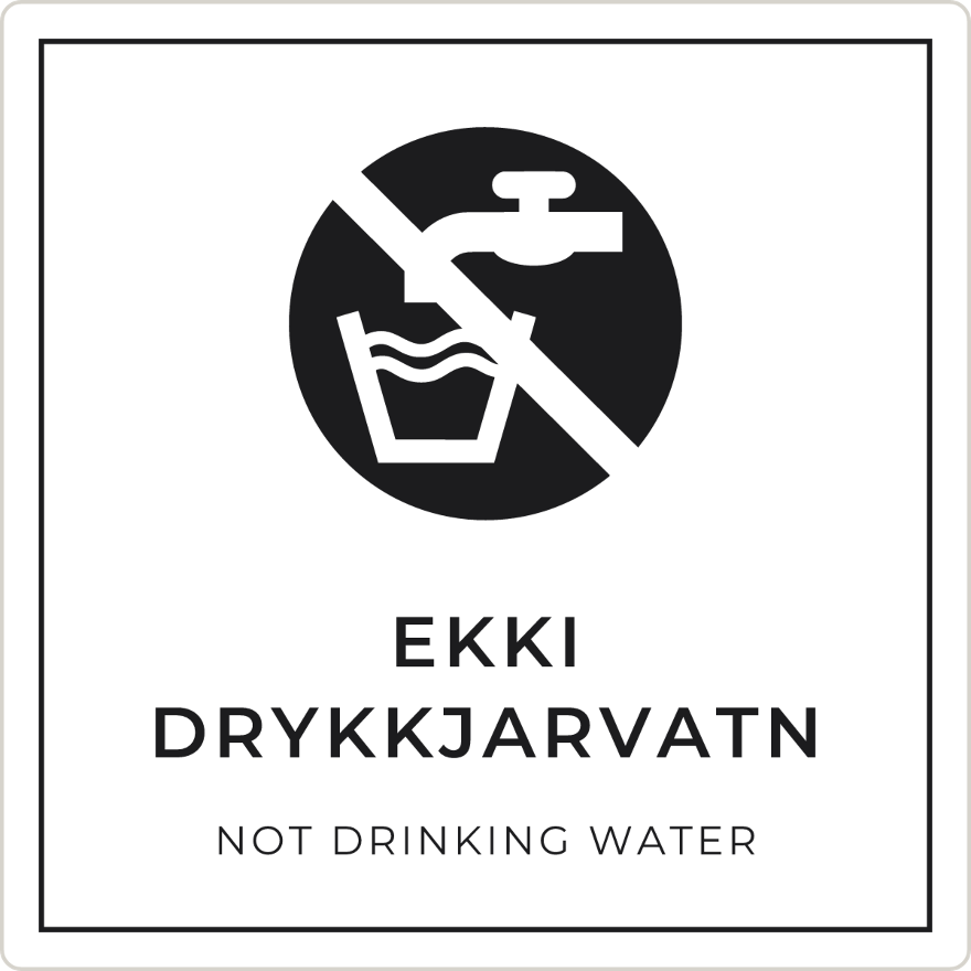 Ekki drykkjarvatn - bannskilti, hvítt