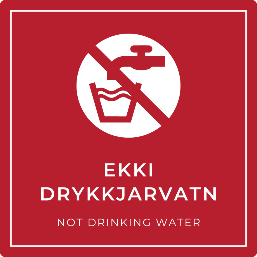 Ekki drykkjarvatn - bannskilti, rautt