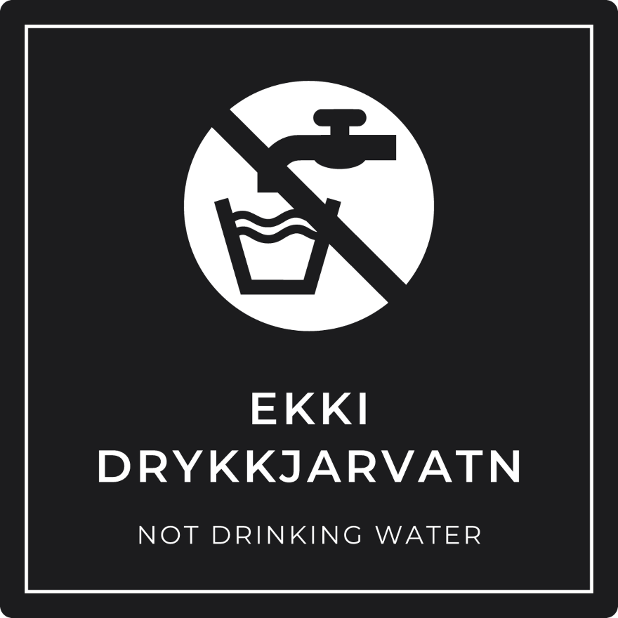 Ekki drykkjarvatn - bannskilti, svart