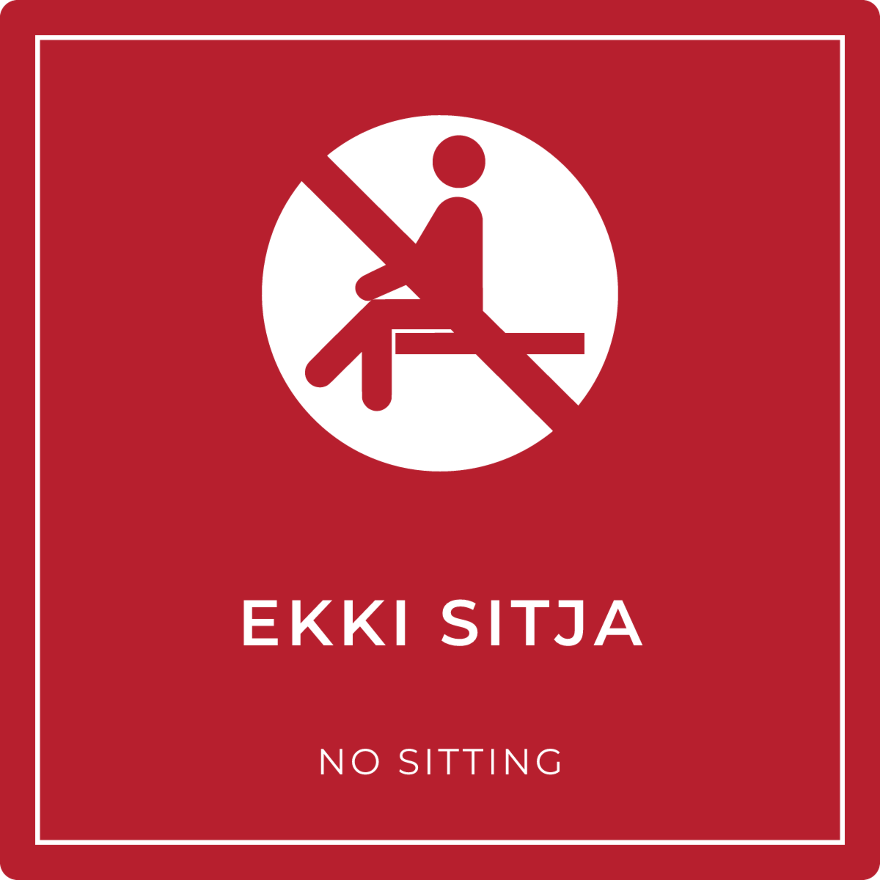 Ekki sitja - bannskilti, rautt